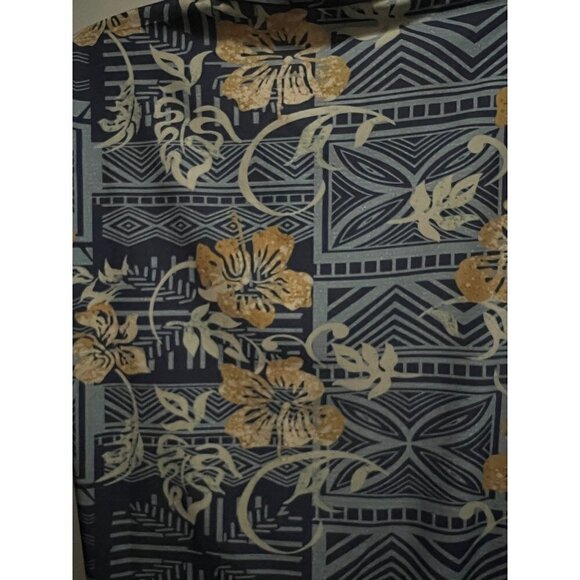 MissLook Mens Blue Hawaiian Aloha Floral Button Up Pullover Shirt 2XL Stretch - Picture 5 of 8
